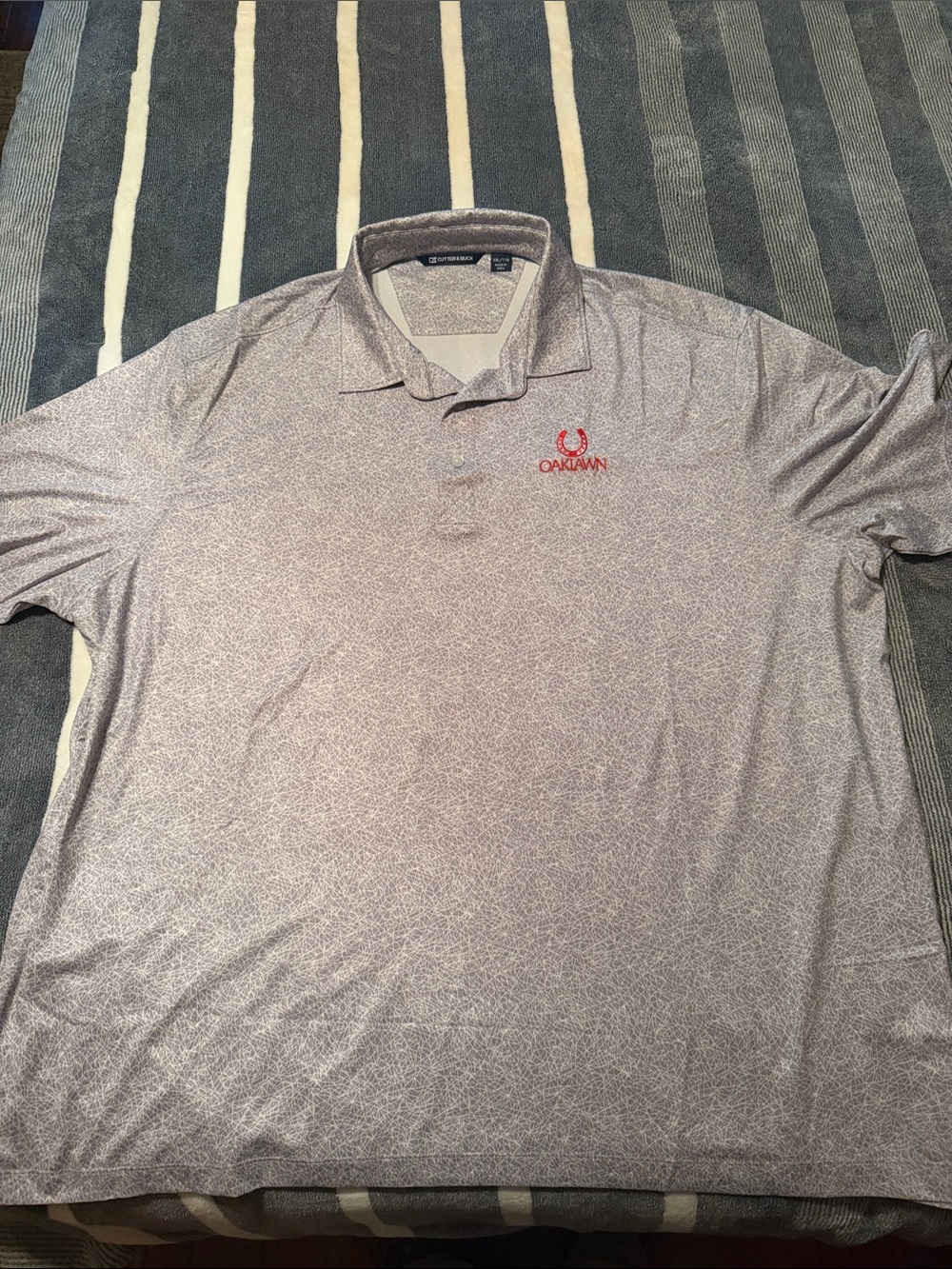 Cutter & Buck Gray Men’s Polo Shirt with Oaklawn embroidery
